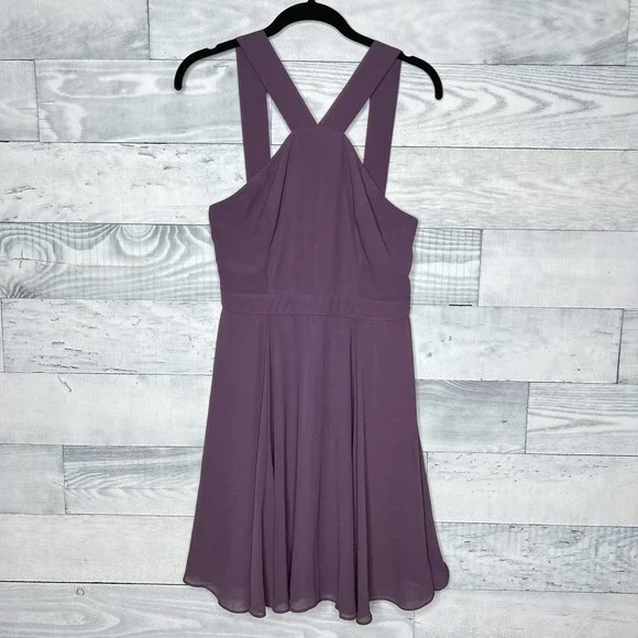 🍉 Lulu's Forevermore Dusty Purple Skater Dress - Picture 3 of 7